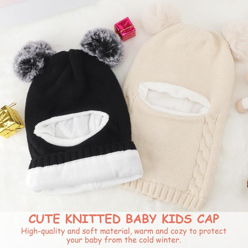 DRESHOW BQUBO Kids Winter Hat Scarf Boys Girls Knit Earflap Beanie Double Thicken Lining Windproof Ski Cap for Toddler Kids 2-5 Years - Image 4